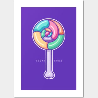 Rainbow Swirl Round Lollipop on dark Posters and Art